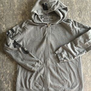 Free city sweatshirt grey purple size large.